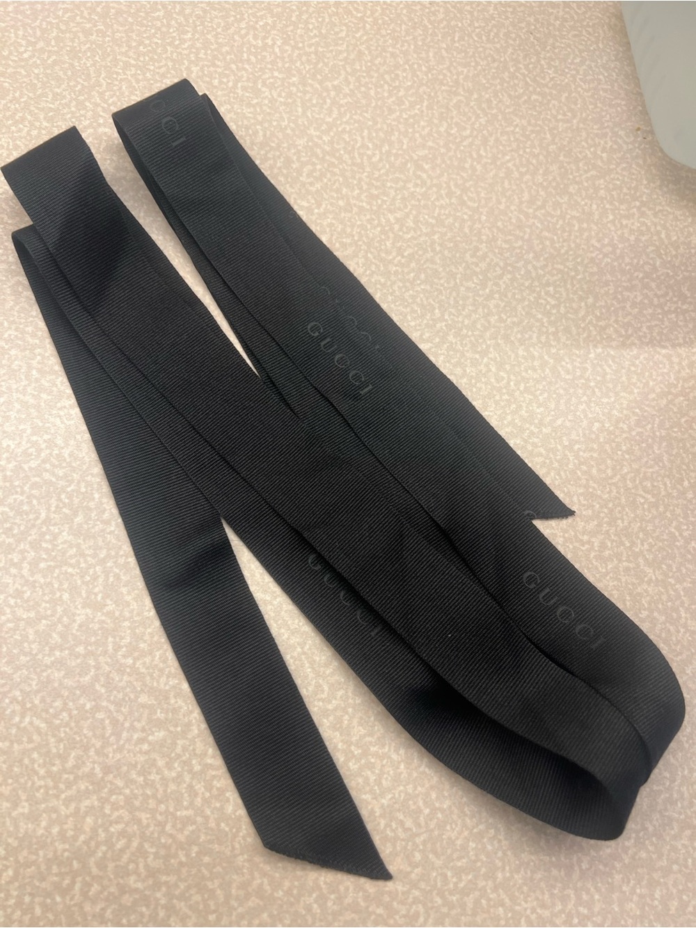 Gucci Black Grosgrain Ribbon with Subtle Logo